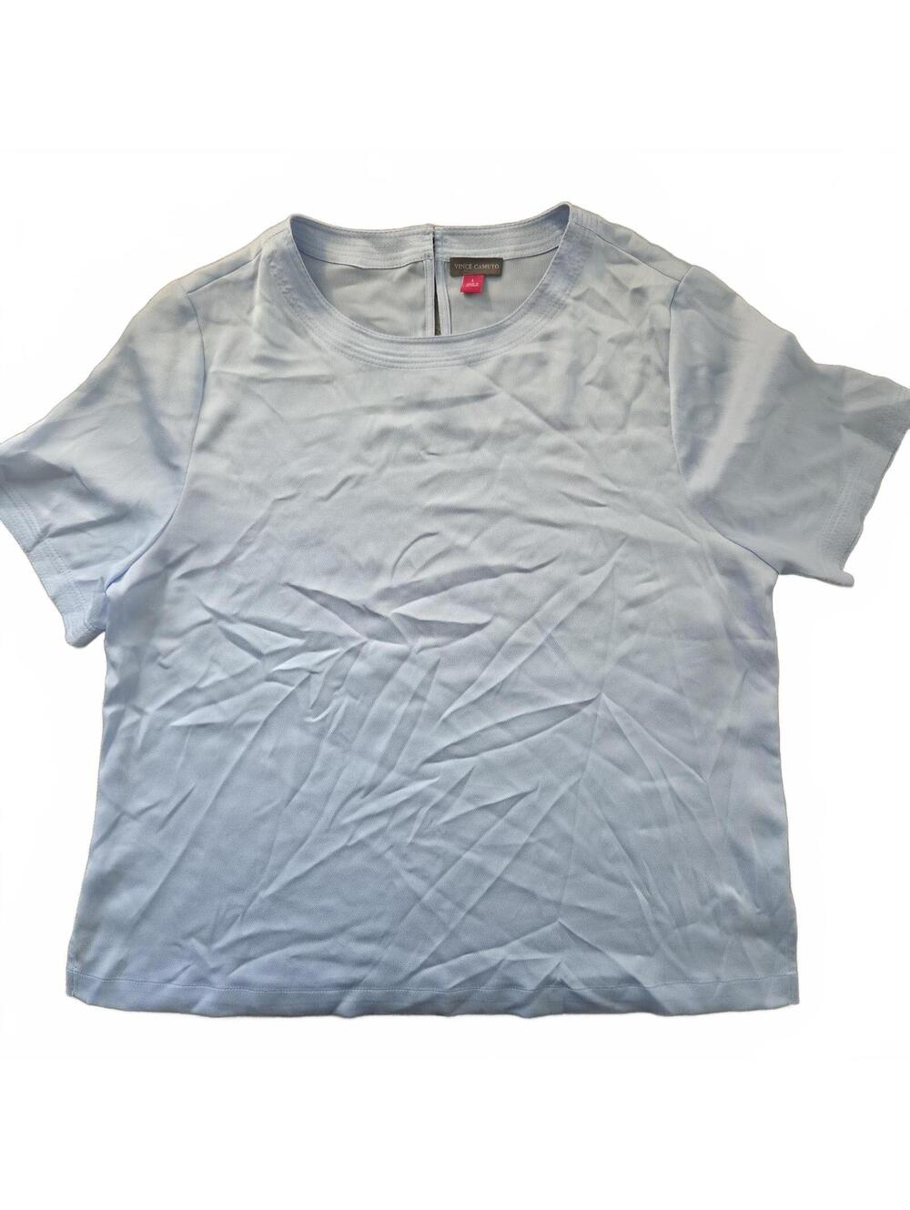 Vince Camuto Light Blue Short Sleeve Top Size L New With Tags